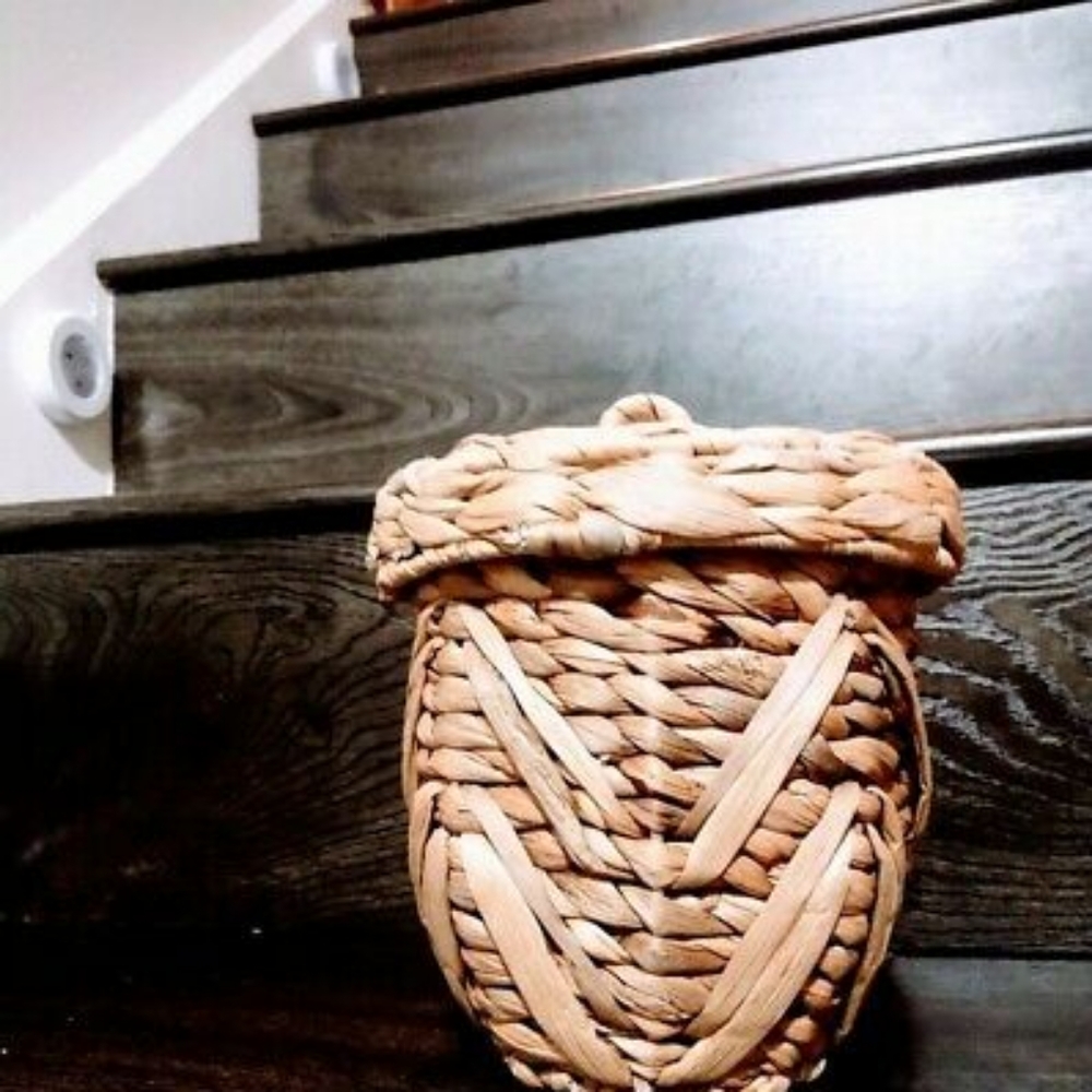 NWT OPALHOUSE RATTAN BOHO HOME STORAGE CANISTER - Picture 2 of 3